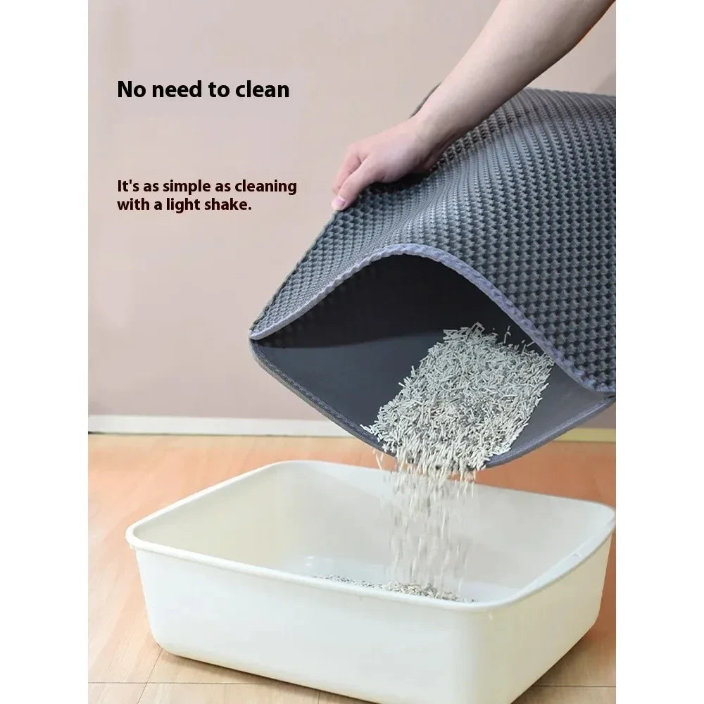 Double-Layer Waterproof Cat Litter Mat – Easy Clean