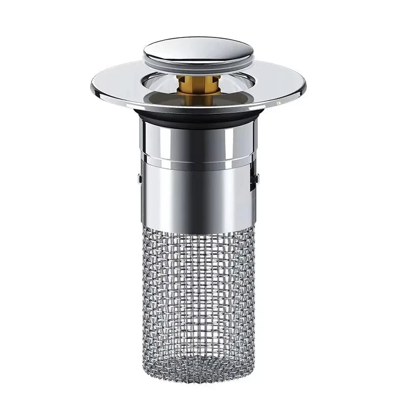 Universal Pop-Up Sink Drain Stopper with Hair Catcher