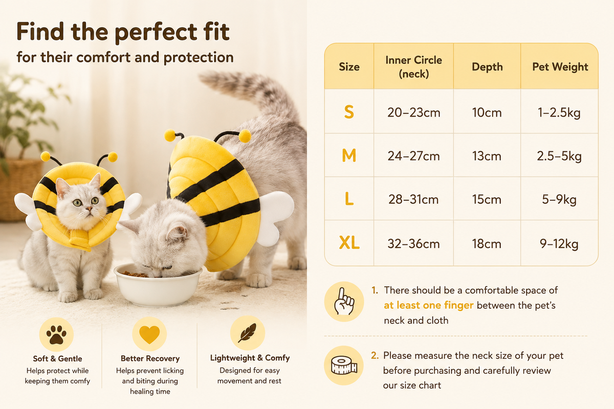 Soft Recovery Collar for Cats & Dogs – Comfy Anti-Lick Protection
