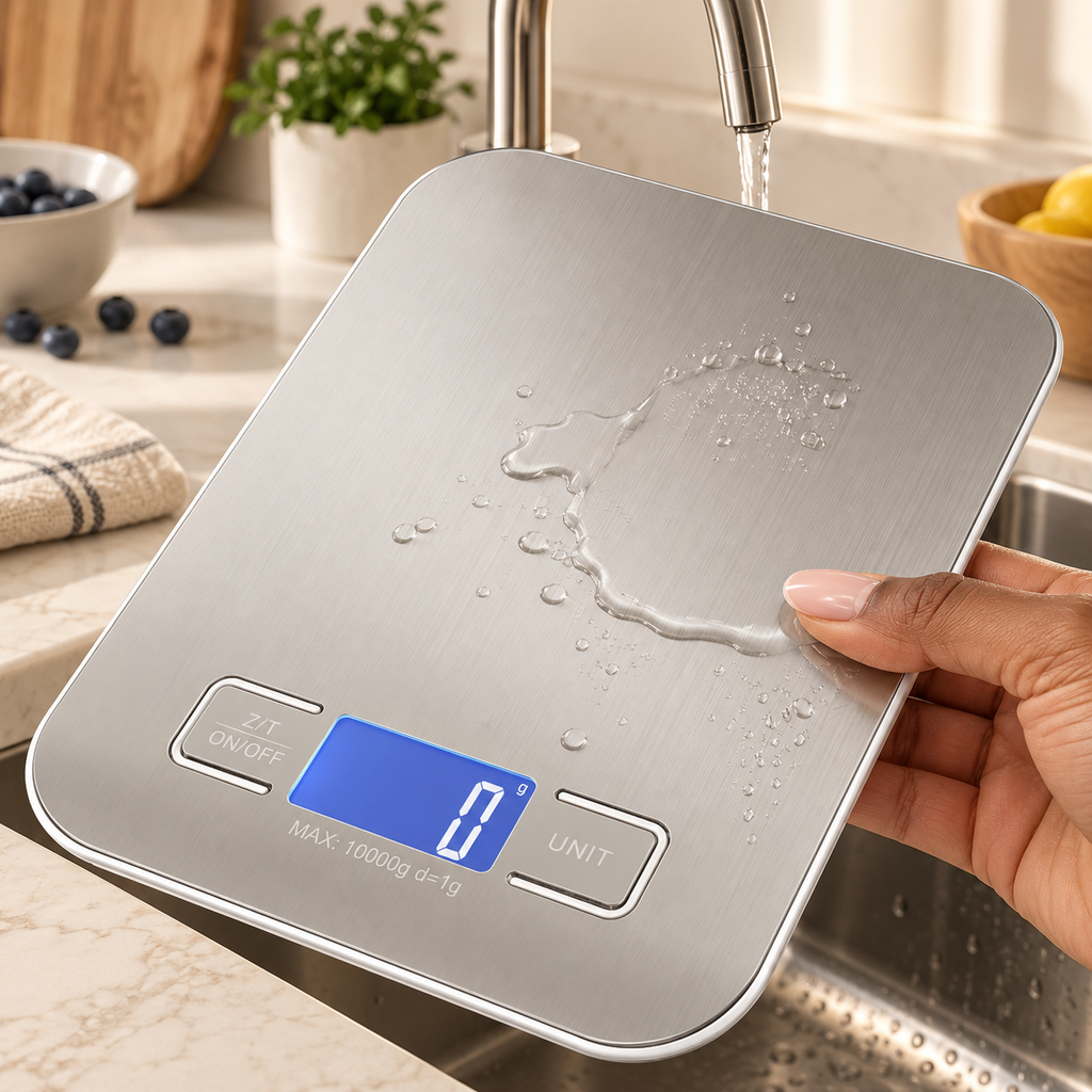 MeasureEase Digital Kitchen Scale – Stainless Steel Food Scale