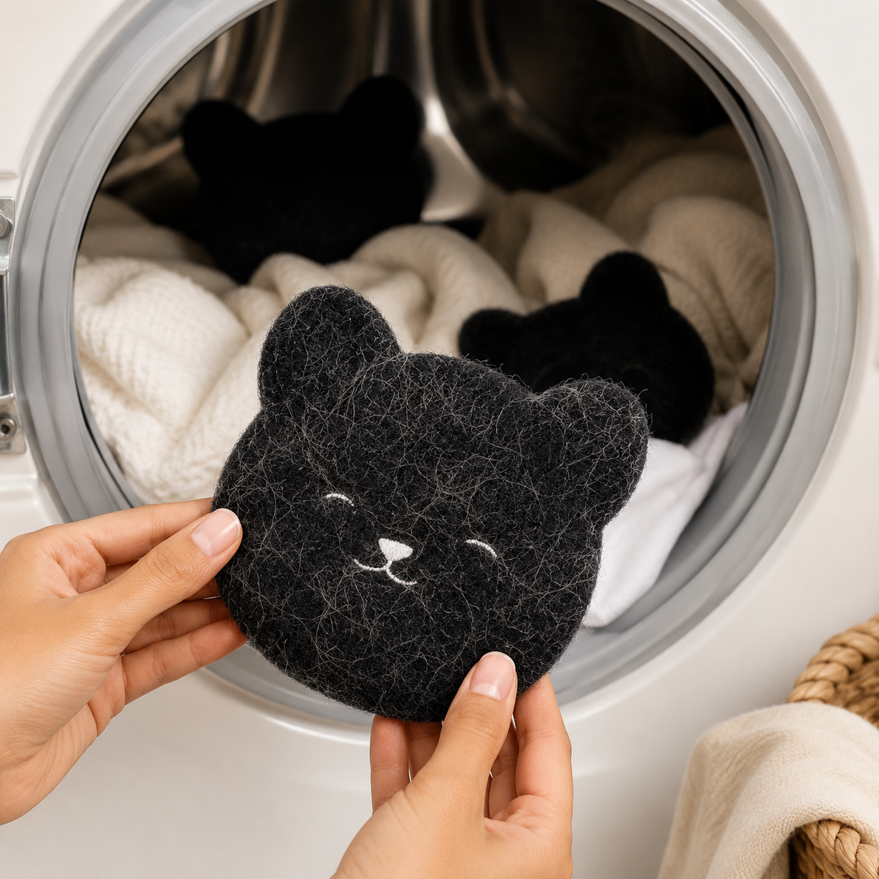 FurAway reusable lint remover in washing machine with pet hair collected