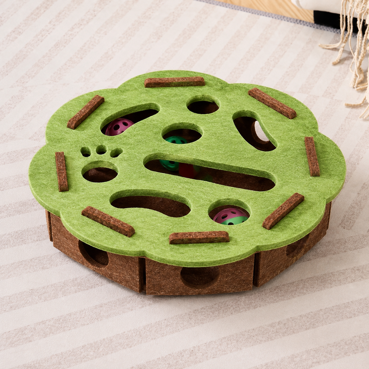 PurrMaze green round cat puzzle toy – keeps cats entertained for hours